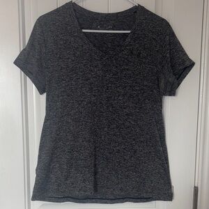 Black/Grey Women’s Under Armour V Neck Tee - Large